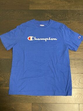 Champion Men's Royal Blue Logo Crew Neck T-Shirt